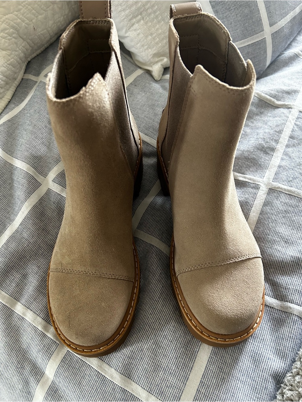 Nordstrom Taupe Suede Chelsea Ankle Booties